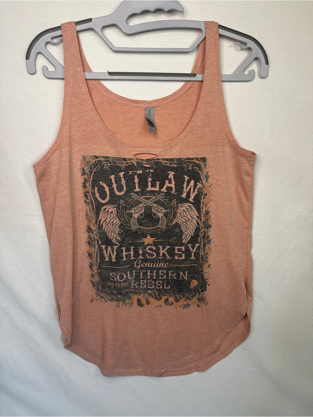 Next Level Apparel Peach Outlaw Whiskey Graphic Tank